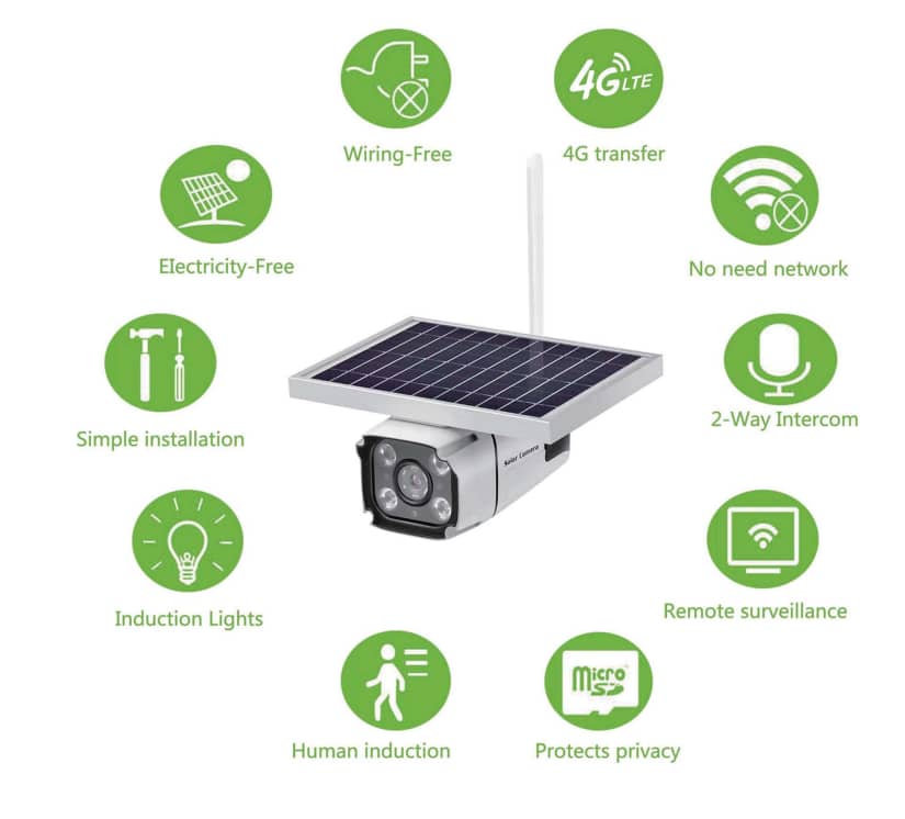 Solar powered 4G wireless CCTV camera with mobile viewing